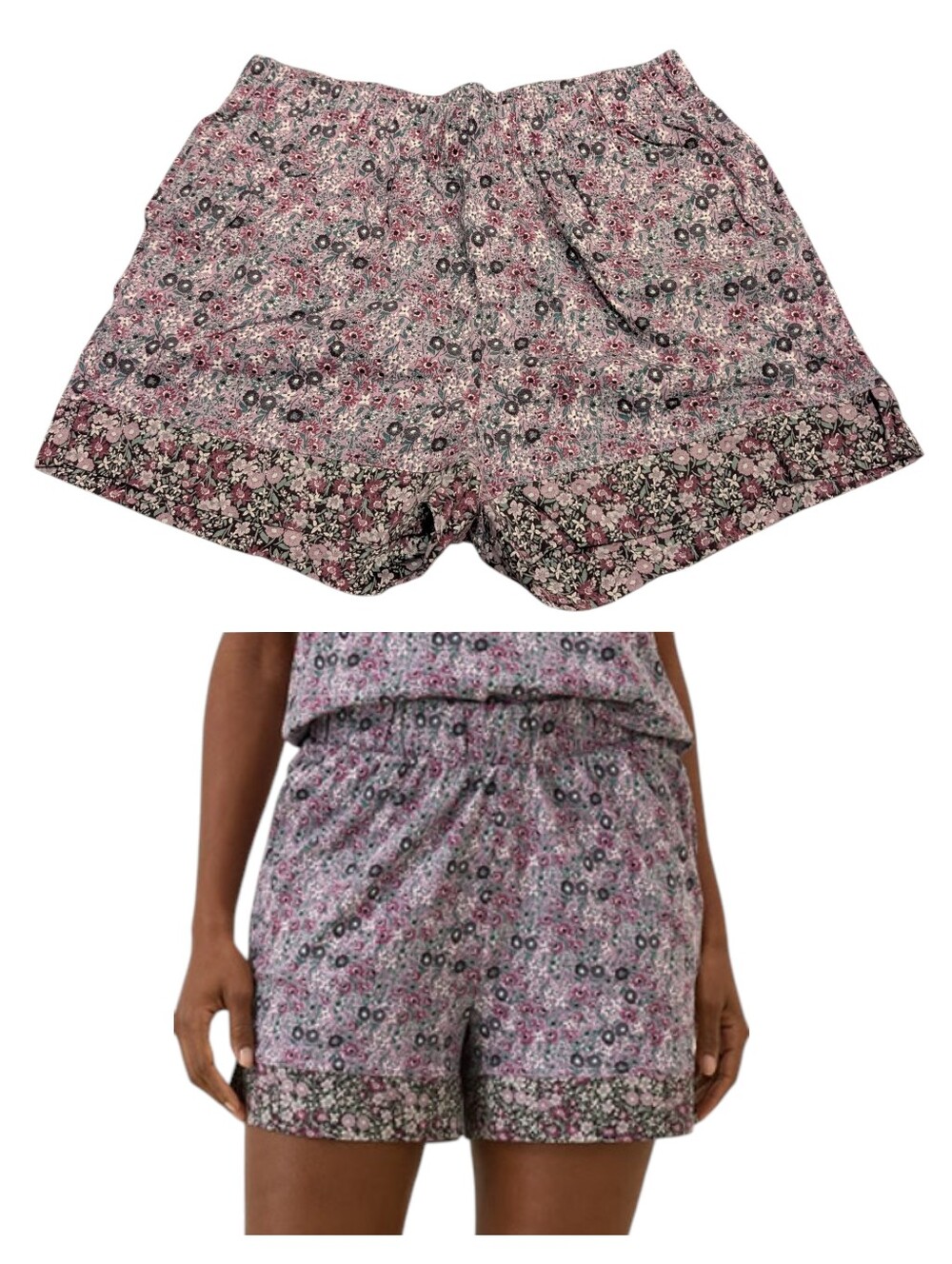 Pact Organic Cotton Petal Patch Purple Staycation Sleep Shorts Size Large